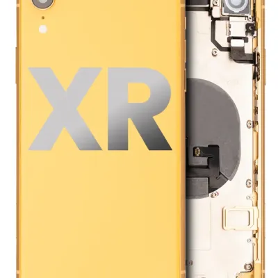 Back Housing W/ Small Components Pre-Installed For iPhone XR (Used OEM Pull: Grade B) (Yellow)