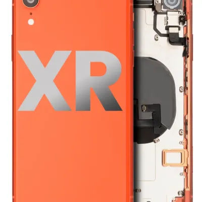 Back Housing W/ Small Components Pre-Installed For iPhone XR (Used OEM Pull: Grade B) (Coral)