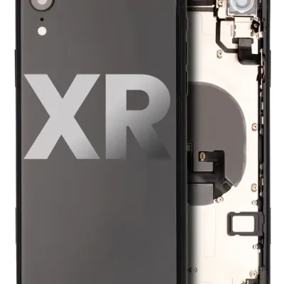 Back Housing W/ Small Components Pre-Installed For iPhone XR (Used OEM Pull: Grade C) (Black)