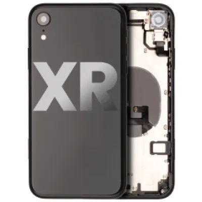 Заднє скло для iPhone XR з попередньо встановленими компонентами (Used OEM Pull: Grade C) (чорний)