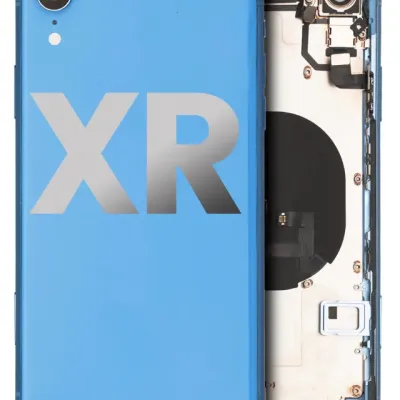 Back Housing W/ Small Components Pre-Installed For iPhone XR (Used OEM Pull: Grade C) (Blue)