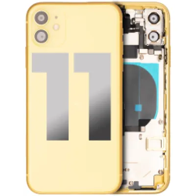 Заднє скло для iPhone 11 з попередньо встановленими компонентами (Used OEM Pull: Grade A) (жовтий)