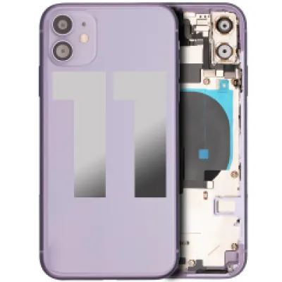 Заднє скло для iPhone 11 з попередньо встановленими компонентами (Used OEM Pull: Grade A) (фіолетовий)