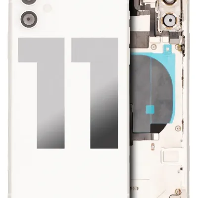 Back Housing W/ Small Components Pre-Installed For iPhone 11 (Used OEM Pull: Grade A) (White)