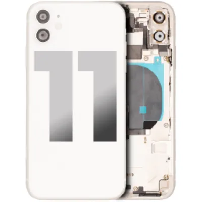 Заднє скло для iPhone 11 з попередньо встановленими компонентами (Used OEM Pull: Grade A) (білий)