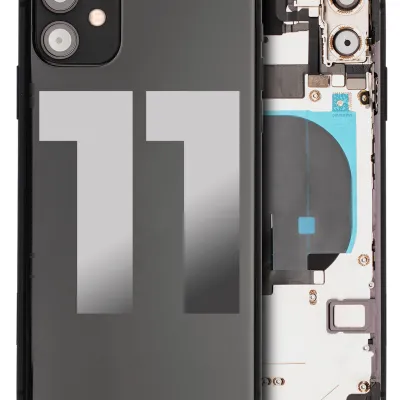 Заднє скло для iPhone 11 з попередньо встановленими компонентами (Used OEM Pull: Grade B) (чорний)