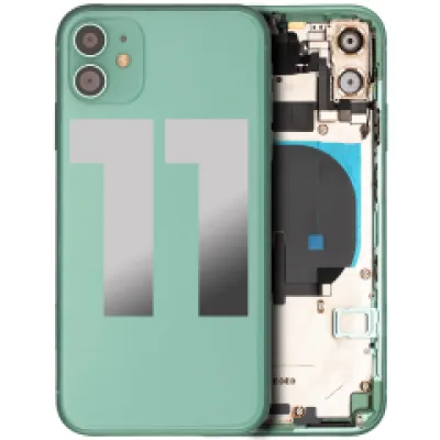 Заднє скло для iPhone 11 з попередньо встановленими компонентами (Used OEM Pull: Grade B) (зелений)