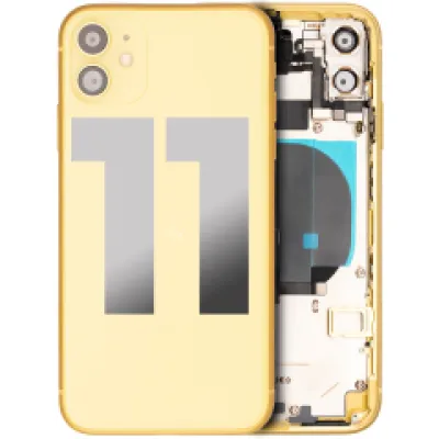 Заднє скло для iPhone 11 з попередньо встановленими компонентами (Used OEM Pull: Grade B) (жовтий)