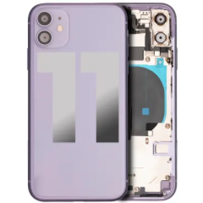 Заднє скло для iPhone 11 з попередньо встановленими компонентами (Used OEM Pull: Grade B) (фіолетовий)