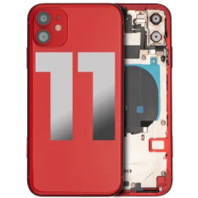 Заднє скло для iPhone 11 з попередньо встановленими компонентами (Used OEM Pull: Grade B) (червоний)