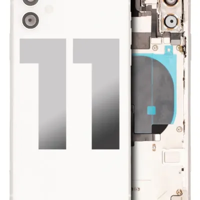 Back Housing W/ Small Components Pre-Installed For iPhone 11 (Used OEM Pull: Grade B) (White)