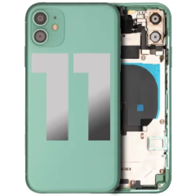 Заднє скло для iPhone 11 з попередньо встановленими компонентами (Used OEM Pull: Grade C) (зелений)