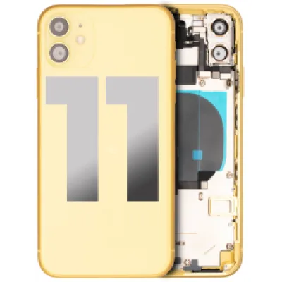 Заднє скло для iPhone 11 з попередньо встановленими компонентами (Used OEM Pull: Grade C) (жовтий)