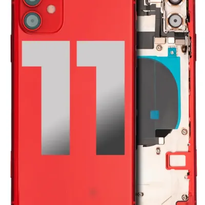 Back Housing W/ Small Components Pre-Installed For iPhone 11 (Used OEM Pull: Grade C) (Red)