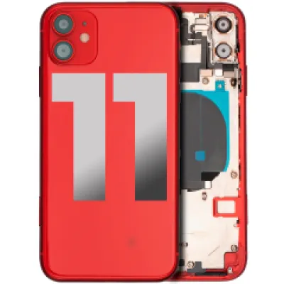 Заднє скло для iPhone 11 з попередньо встановленими компонентами (Used OEM Pull: Grade C) (червоний)