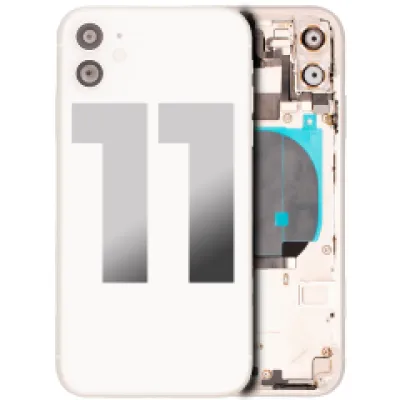 Заднє скло для iPhone 11 з попередньо встановленими компонентами (Used OEM Pull: Grade C) (білий)