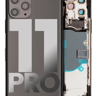 Back Housing W/ Small Components Pre-Installed For iPhone 11 Pro (Used OEM Pull: Grade A) (Space Gray)