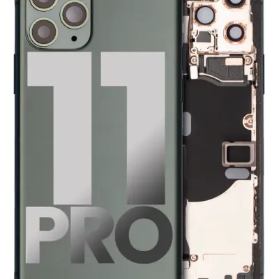 Back Housing W/ Small Components Pre-Installed For iPhone 11 Pro (Used OEM Pull: Grade B) (Midnight Green)