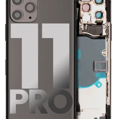 Back Housing W/ Small Components Pre-Installed For iPhone 11 Pro (Used OEM Pull: Grade C) (Matte Space Gray)
