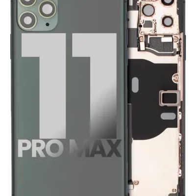 Back Housing W/ Small Components Pre-Installed For iPhone 11 Pro Max (Used OEM Pull: Grade A) (Midnight Green)