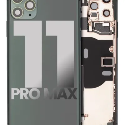 Back Housing W/ Small Components Pre-Installed For iPhone 11 Pro Max (Used OEM Pull: Grade B) (Midnight Green)