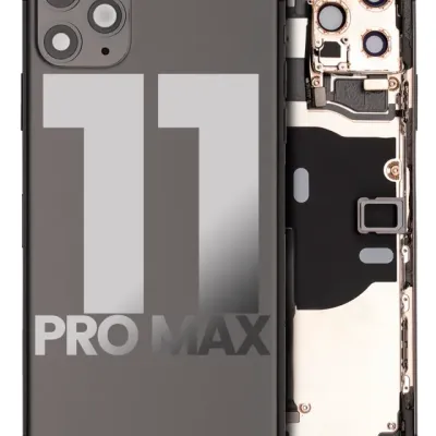 Back Housing W/ Small Components Pre-Installed For iPhone 11 Pro Max (Used OEM Pull: Grade C) (Space Gray)