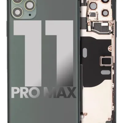 Back Housing W/ Small Components Pre-Installed For iPhone 11 Pro Max (Used OEM Pull: Grade C) (Midnight Green)