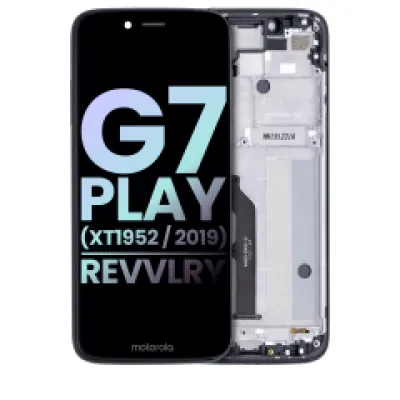 Дисплейний модуль для Motorola Moto G7 Play (XT1952 / 2019) / T-Mobile Revvlry з рамкою (Genuine OEM) (Deep Indigo)