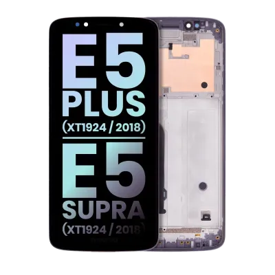 LCD Assembly With Frame For Motorola Moto E5 Plus (XT1924 / 2018) / E5 Supra (XT1924 / 2018) (159MM) (US Version) (Genuine OEM) (Black)