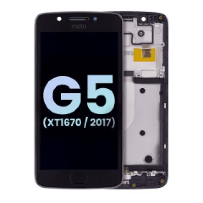 Дисплейний модуль (LCD) з рамкою для Motorola Moto G5 (XT1670 / 2017) (Genuine OEM) (чорний)