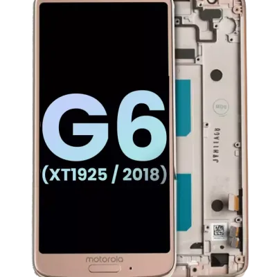 LCD Assembly With Frame For Motorola Moto G6 (XT1925 / 2018) (Genuine OEM) (Oyster Blush)