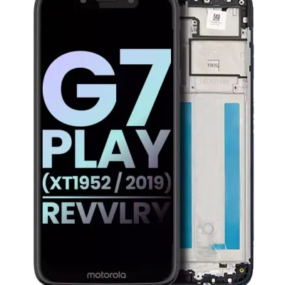 Дисплейний модуль для Motorola Moto G7 Play (XT1952 / 2019) / T-Mobile Revvlry з рамкою (Genuine OEM) (Starry Black)