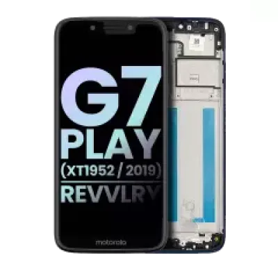 Дисплейний модуль для Motorola Moto G7 Play (XT1952 / 2019) / T-Mobile Revvlry з рамкою (Genuine OEM) (Starry Black)