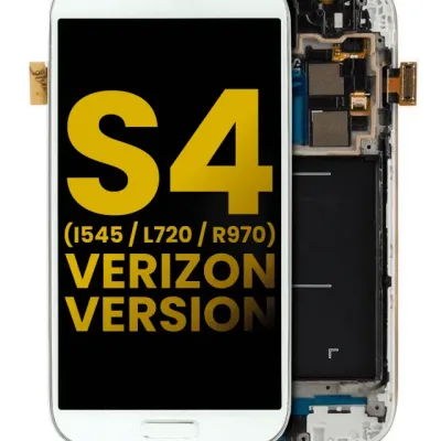 Дисплейний модуль (OLED) з рамкою для Samsung Galaxy S4 (I545 / L720 / R970) (Verizon & Sprint) (Refurbished) (білий)