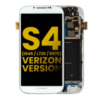 Дисплейний модуль (OLED) з рамкою для Samsung Galaxy S4 (I545 / L720 / R970) (Verizon & Sprint) (Refurbished) (білий)