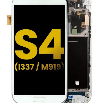Дисплейний модуль (OLED) з рамкою для Samsung Galaxy S4 (I337 / M919) (AT&T & T-Mobile / Straight Talk) (Refurbished) (білий)