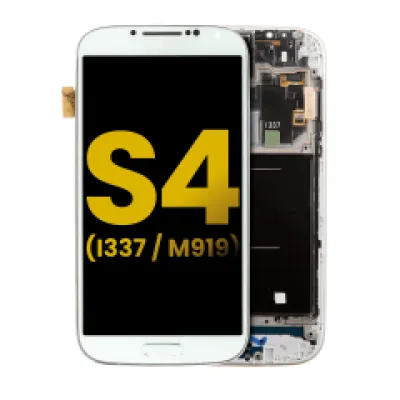 Дисплейний модуль (OLED) з рамкою для Samsung Galaxy S4 (I337 / M919) (AT&T & T-Mobile / Straight Talk) (Refurbished) (білий)