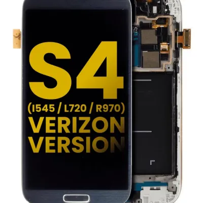 Дисплейний модуль (OLED) з рамкою для Samsung Galaxy S4 (i545 / L720 / R970) (Verizon & Sprint) (Refurbished) (чорний)