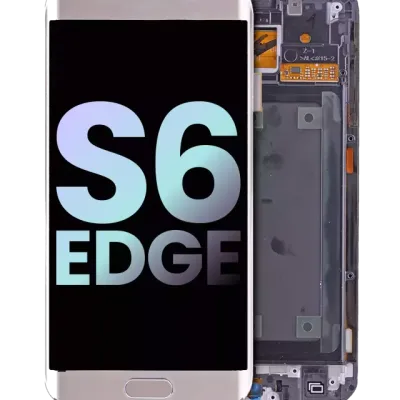 Дисплейний модуль (OLED) з рамкою для Samsung Galaxy S6 Edge (CDMA: Verizon / Sprint) (Service Pack) (Gold)