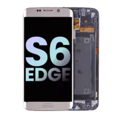 Дисплейний модуль (OLED) з рамкою для Samsung Galaxy S6 Edge (CDMA: Verizon / Sprint) (Service Pack) (Gold)