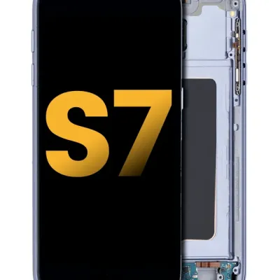 Дисплейний модуль (OLED) з рамкою для Samsung Galaxy S7 (Refurbished) (усі US моделі) (Black Onyx)