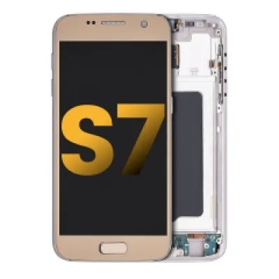 Дисплейний модуль (OLED) з рамкою для Samsung Galaxy S7 (Refurbished) (усі US моделі) (Gold Platinum)