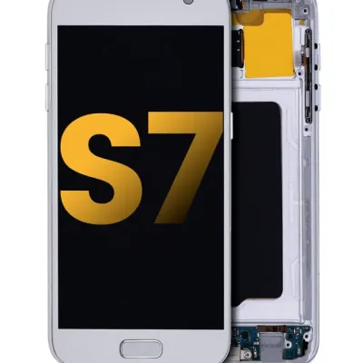 Дисплейний модуль (OLED) з рамкою для Samsung Galaxy S7 (Refurbished) (усі US моделі) (Silver Titanium)