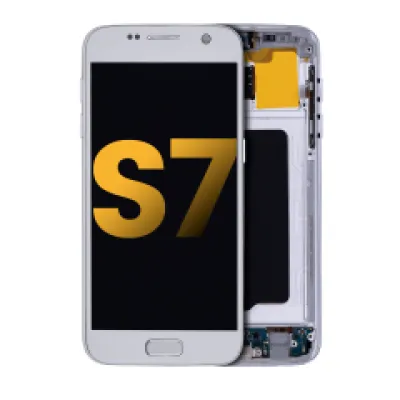 Дисплейний модуль (OLED) з рамкою для Samsung Galaxy S7 (Refurbished) (усі US моделі) (Silver Titanium)