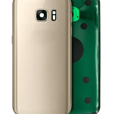 Задня кришка зі склом камери для Samsung Galaxy S7 (No Logo) (Aftermarket Plus) (Gold Platinum)