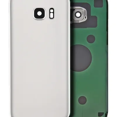 Задня кришка зі склом камери для Samsung Galaxy S7 (No Logo) (Aftermarket Plus) (білий)