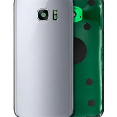 Задня кришка зі склом камери для Samsung Galaxy S7 (No Logo) (Aftermarket Plus) (сріблястий)