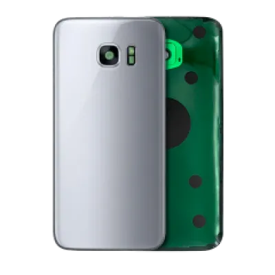 Задня кришка зі склом камери для Samsung Galaxy S7 (No Logo) (Aftermarket Plus) (сріблястий)