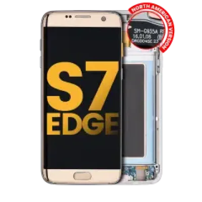 Дисплейний модуль (OLED) з рамкою для Samsung Galaxy S7 Edge G935A (North American Version) (Refurbished) (Gold Platinum)