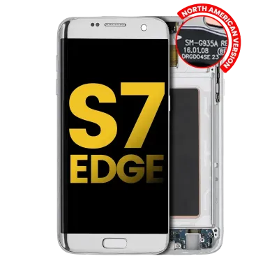 Дисплейний модуль (OLED) з рамкою для Samsung Galaxy S7 Edge G935A (North American Version) (Refurbished) (сріблястий)